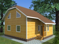 Дом из бруса 8х10 | Полутороэтажные деревянные дачные дома 8х10