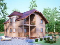 Каркасный дом 8х10 | Полутороэтажные деревянные дома с балконом