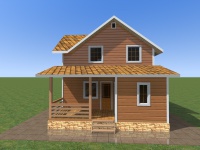Каркасный дом 7х10 | Двухэтажные деревянные дома с террасой
