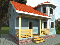 Каркасный дом 6х9 | Полутороэтажные деревянные дачные дома с террасой