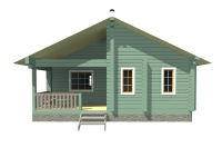Дом из бруса 8,5х9,6 | Одноэтажные деревянные дома с террасой