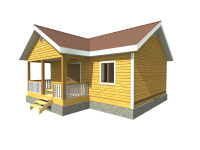 Каркасный дом 6х8 | Деревянные дома и коттеджи с террасой