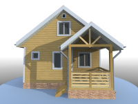 Каркасный дом 6х6 | Одноэтажные деревянные дачные дома с террасой