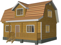 Каркасный дом 6х9 | Деревянные дома и коттеджи с террасой